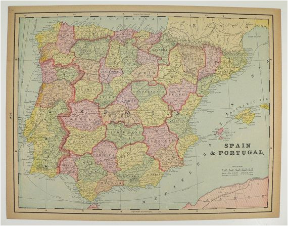 vintage spain map portugal holland map belgium denmark map