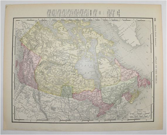 1898 antique map of canada british north america map