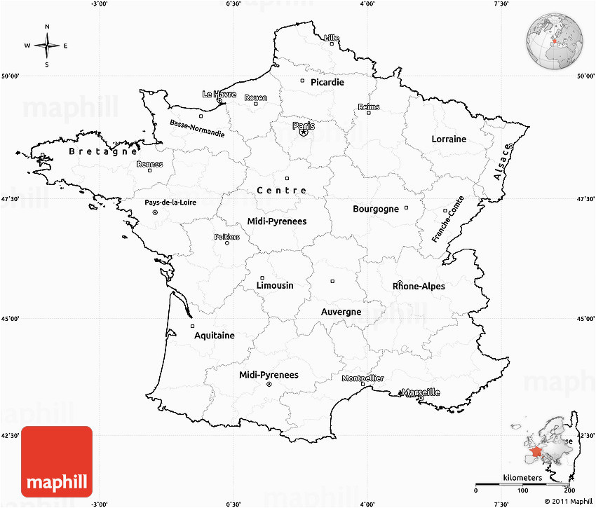 Political Map Of France Outline Blank Simple Map Of France Cropped ...