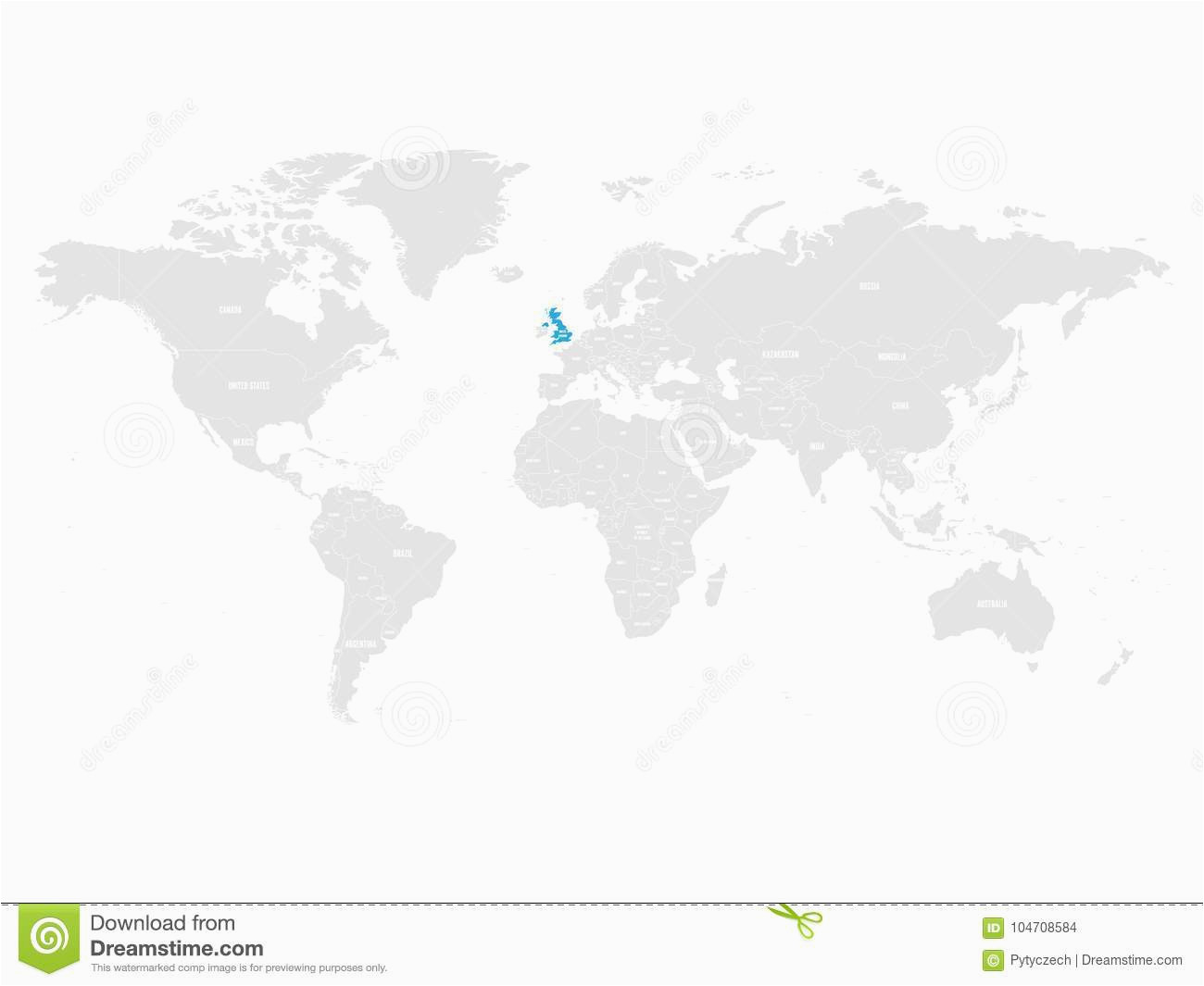 united kingdom of great britain and northern ireland marked by blue