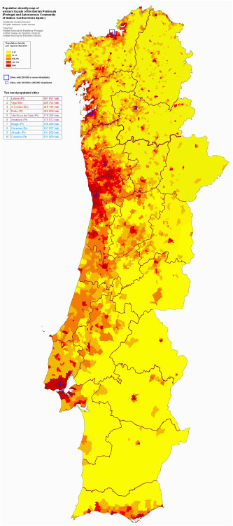 western faa ade of the iberian peninsula population density harti
