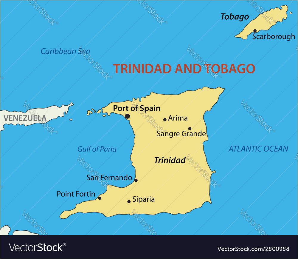 republic of trinidad and tobago map vector image