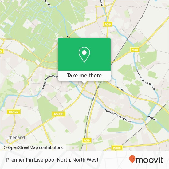 how to get to premier inn liverpool north in netherton by bus or