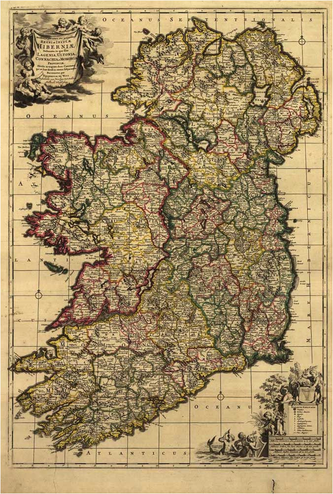 hd vintage ireland map oil painting print on canvas retro