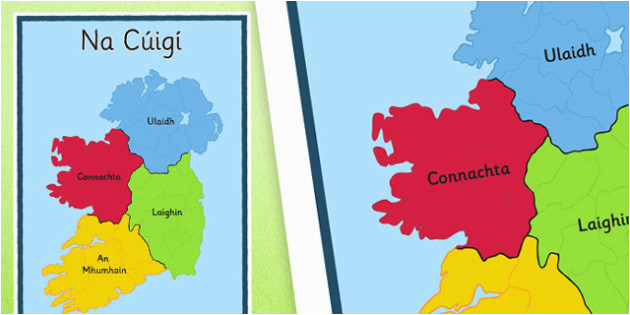 irish provinces display poster gaeilge