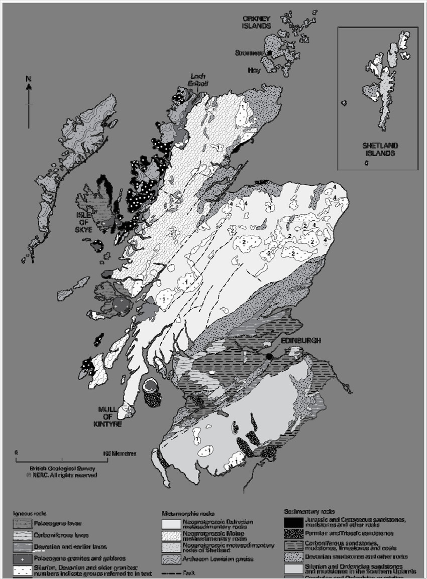 generalised bedrock geological map of scotland derived from
