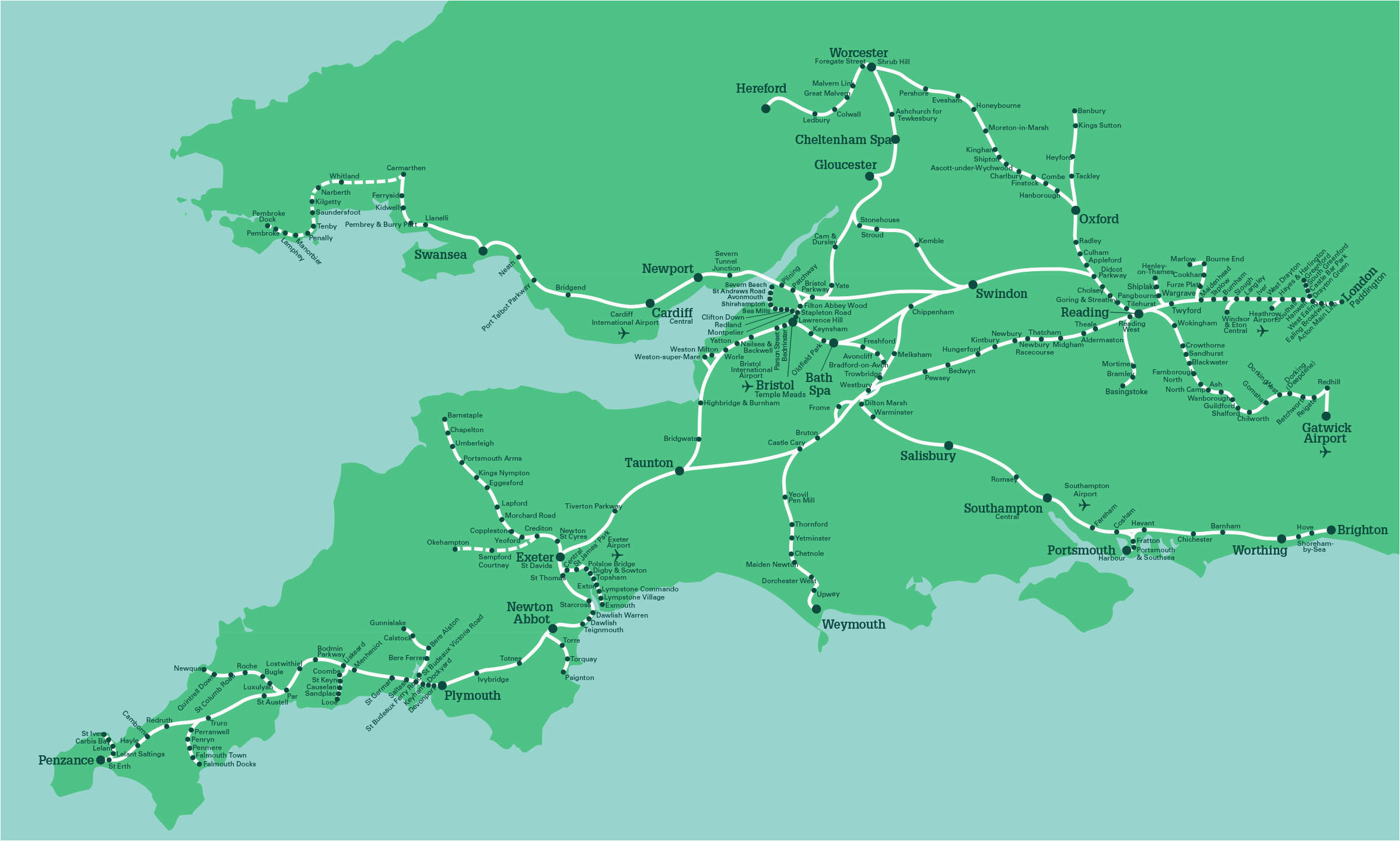 Rail Map South West England Secretmuseum