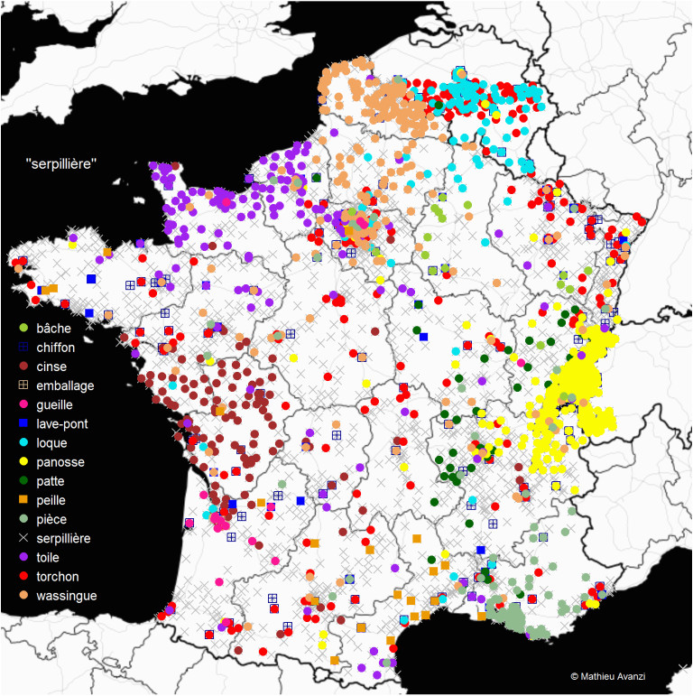 regional words for mop in french speaking europe maps