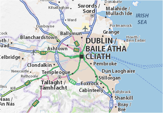 detailed map of dublin dublin map viamichelin