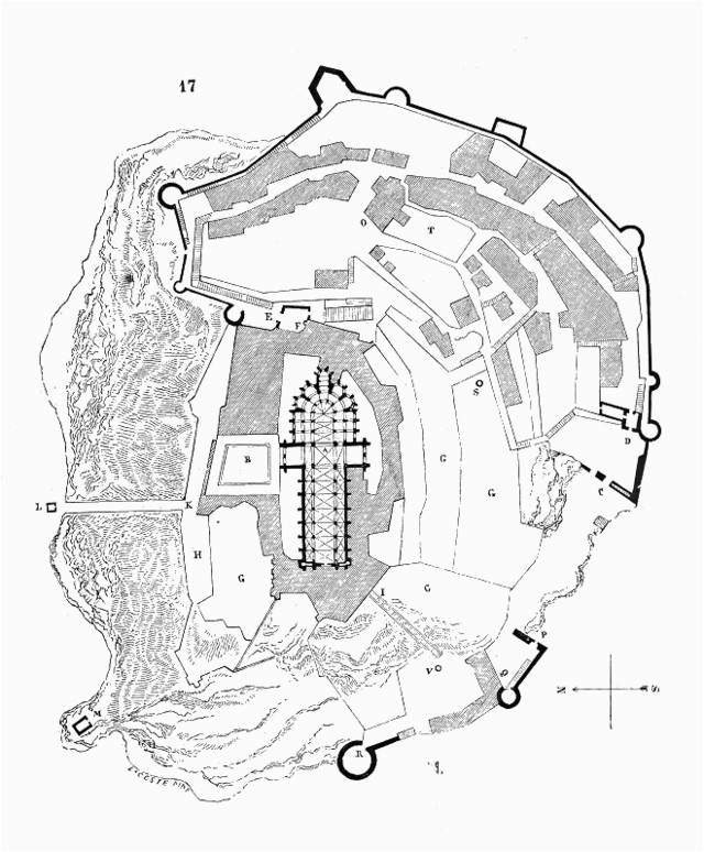 mont saint michel plan of the mount by euga ne viollet le