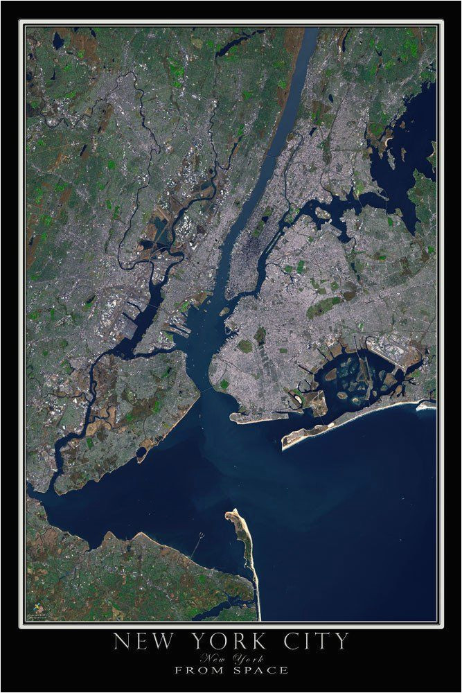 new york city satellite poster map nyc in 2019 new york city