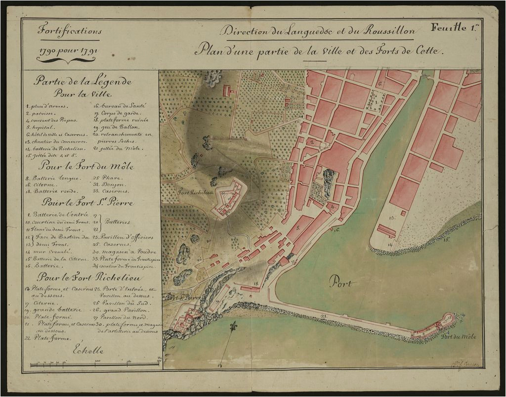 file plan du port de sa te et de ses forts 1790 archives