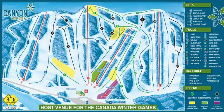 2019 area map canyon ski resort