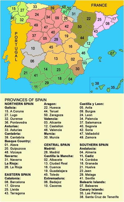 map of italy and spain map of provinces of spain travel