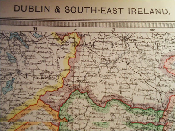 dublin and south east ireland map coloured 1909