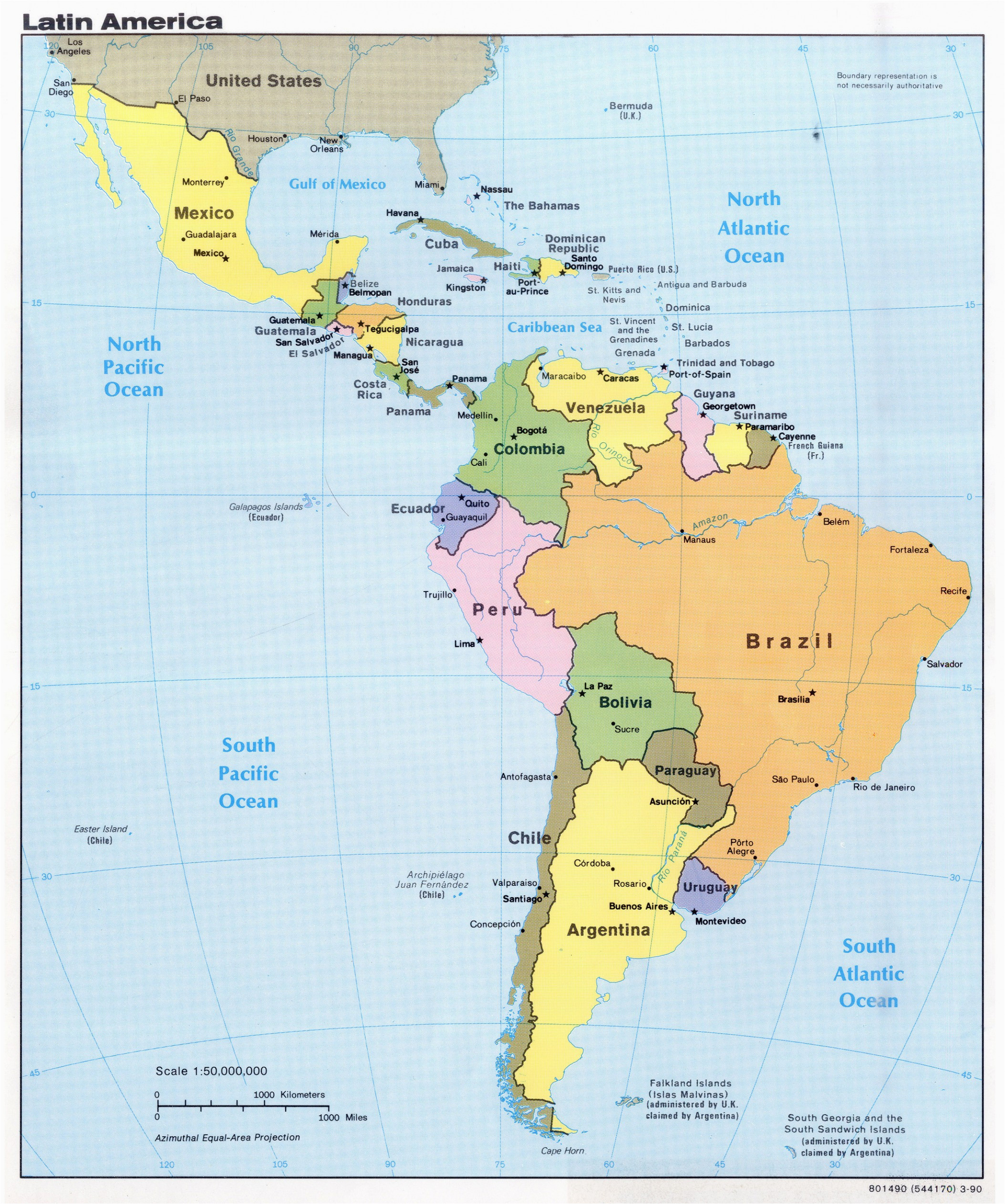 latin america map with capitals climatejourney org