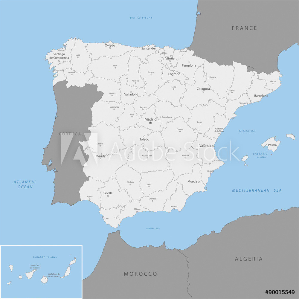 fotografie obraz highly detailed map of spain vector posters cz