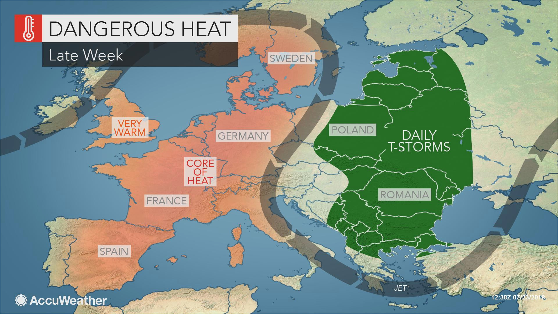 intense heat wave to bake western europe as wildfires rage in sweden