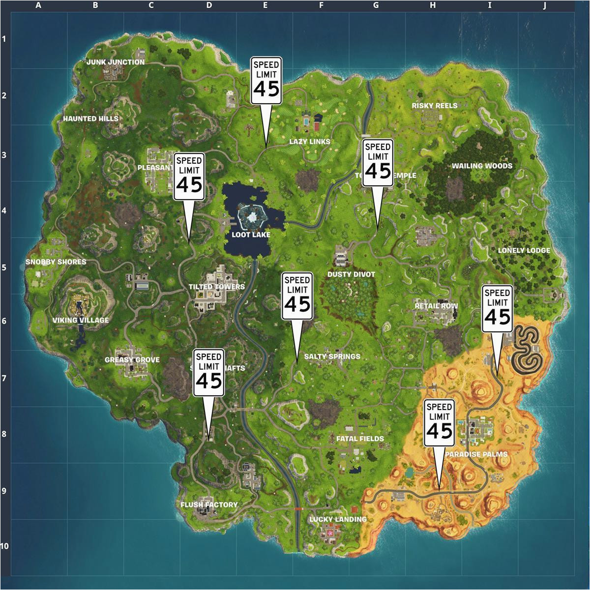 fortnite radar signs map for week 5 season 6 challenge