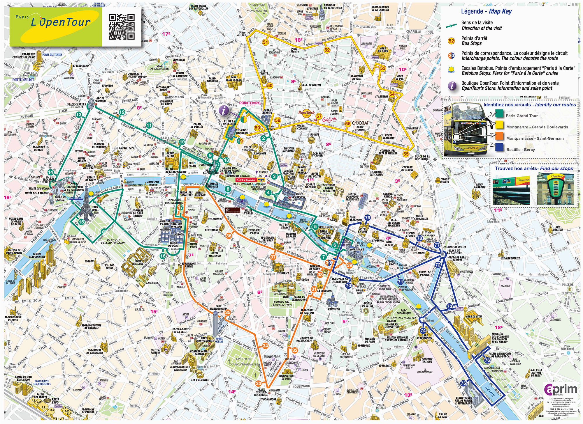 map of paris tourist attractions sightseeing tourist tour