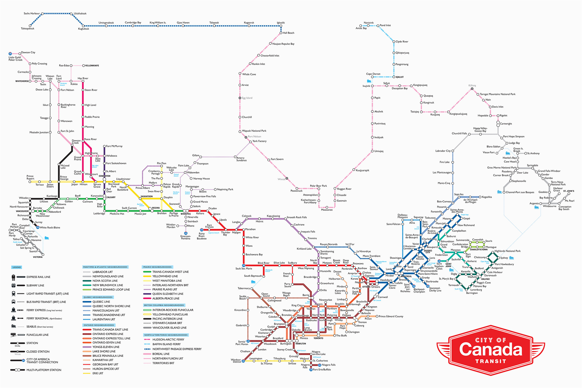 a closer look at the city of canada transit map spacing national