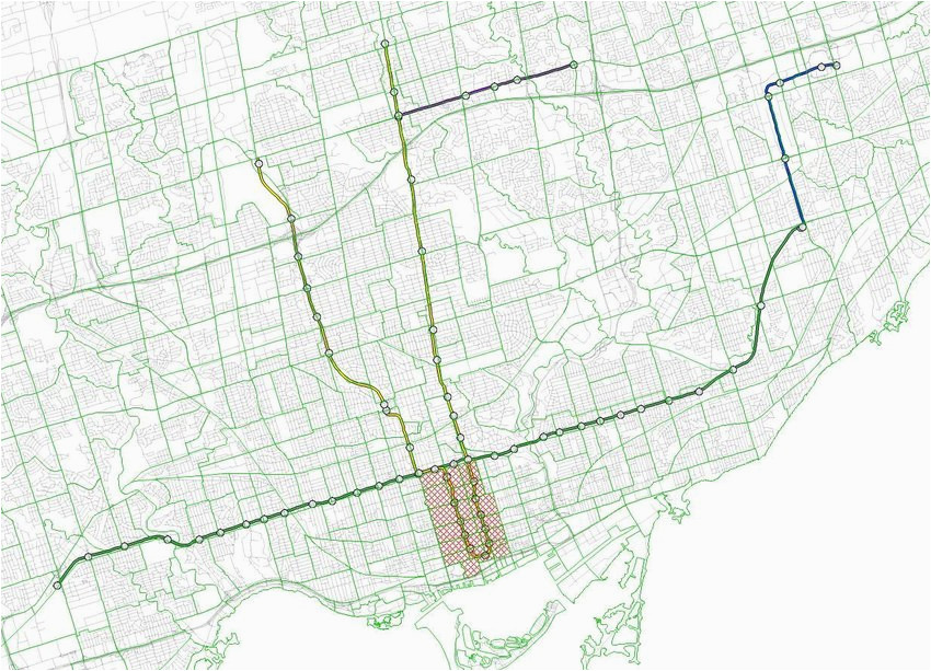 map of toronto subway network created on transcad 7 8 4 2 2 data