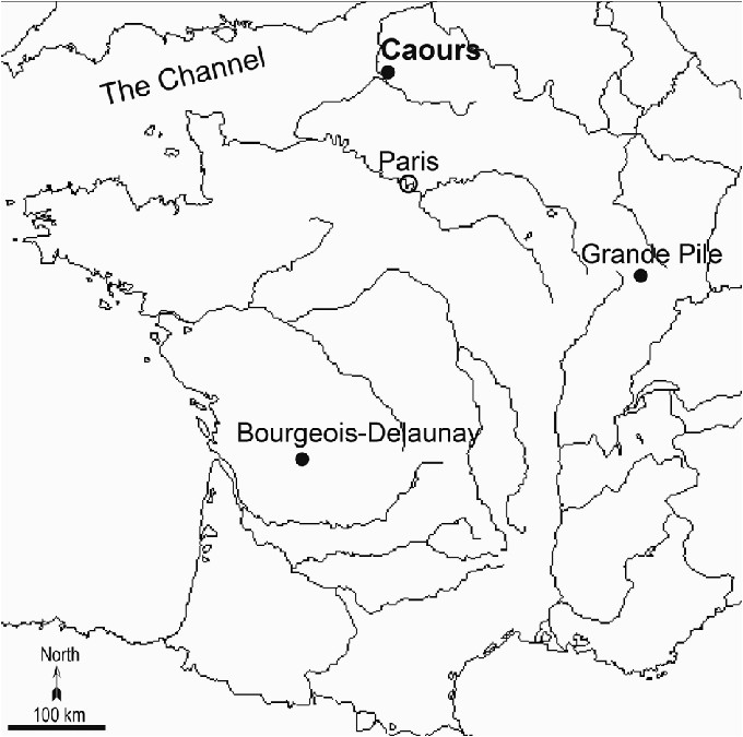 map of northern france showing caours studied site grande