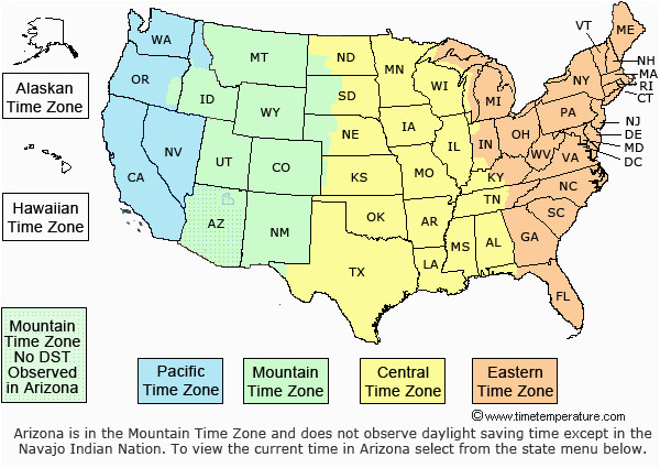 united states time zone map