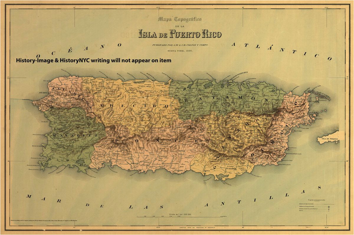 this is a large and detailed topographical map of the island puerto