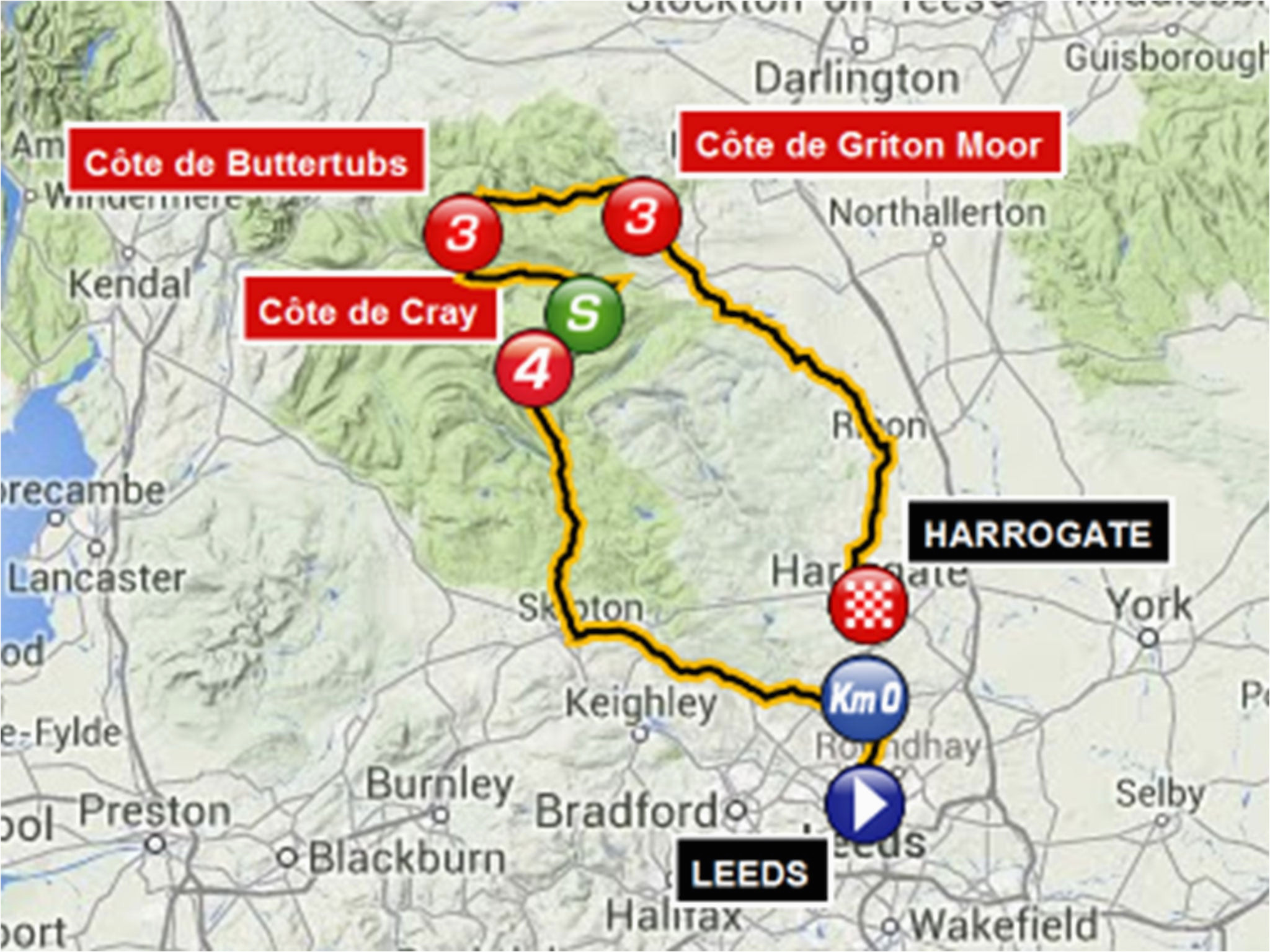 tour de france route 2014 yorkshire