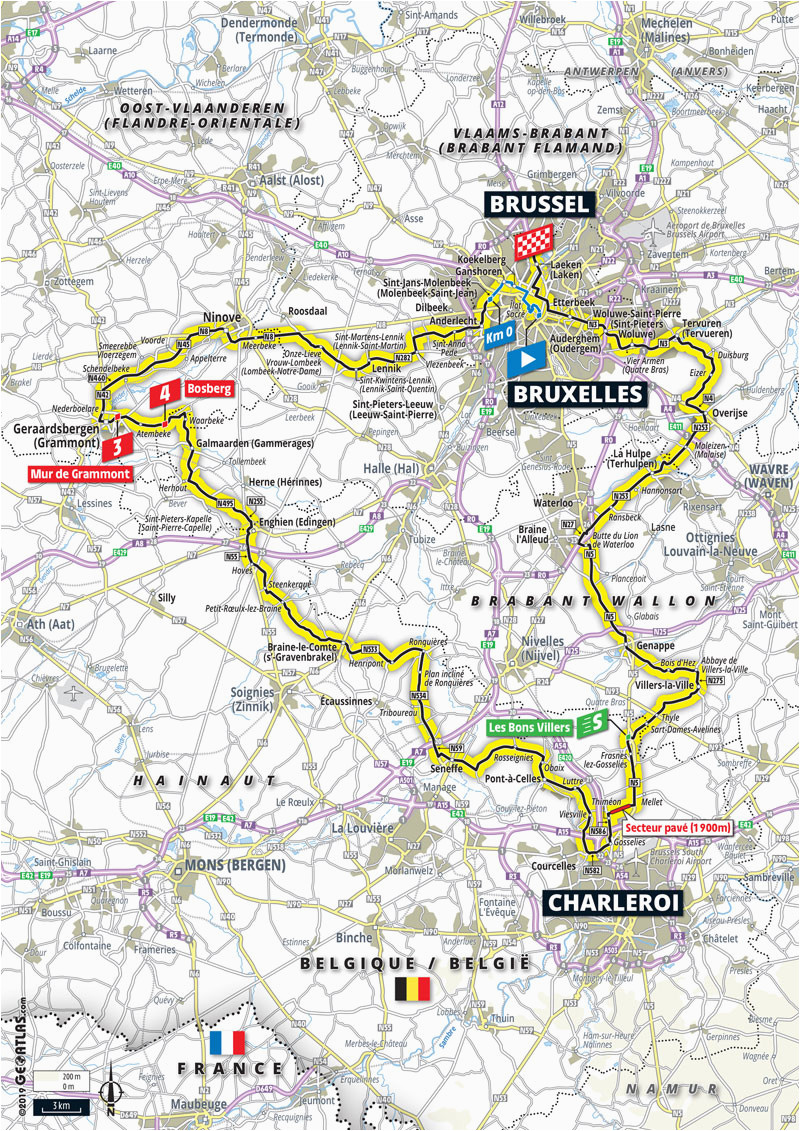 length of tour de france stages