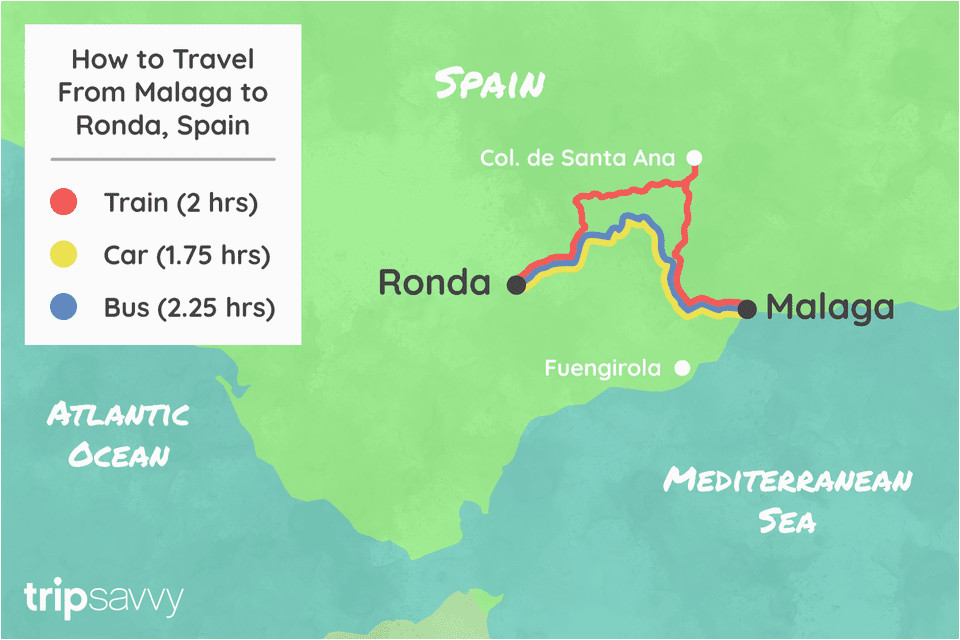 how to get from malaga to ronda by bus car or train