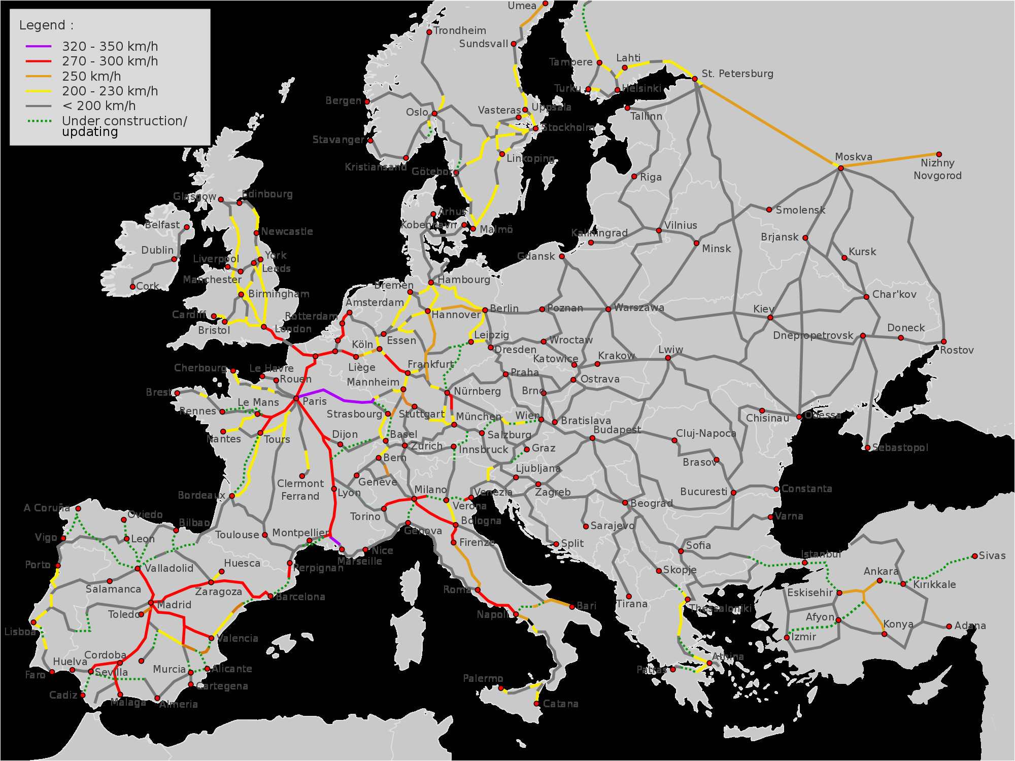 eu hsr network plan infrastructure of china map diagram europe