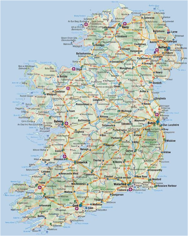 road map of ireland ireland road map vidiani com maps