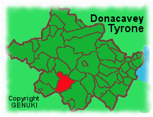 map map showing the location of donacavey in county tyrone