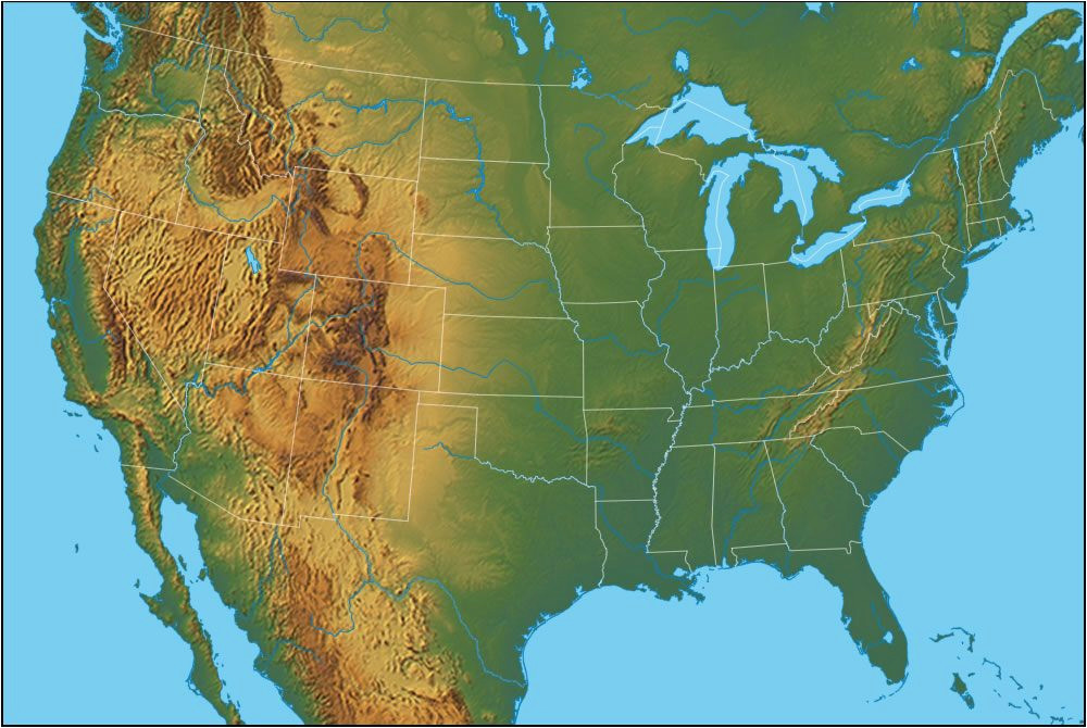 Us and Canada Physical Features Map | secretmuseum