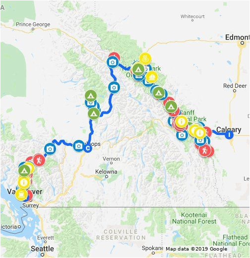 a two week roadtrip departing from vancouver toward calgary with the