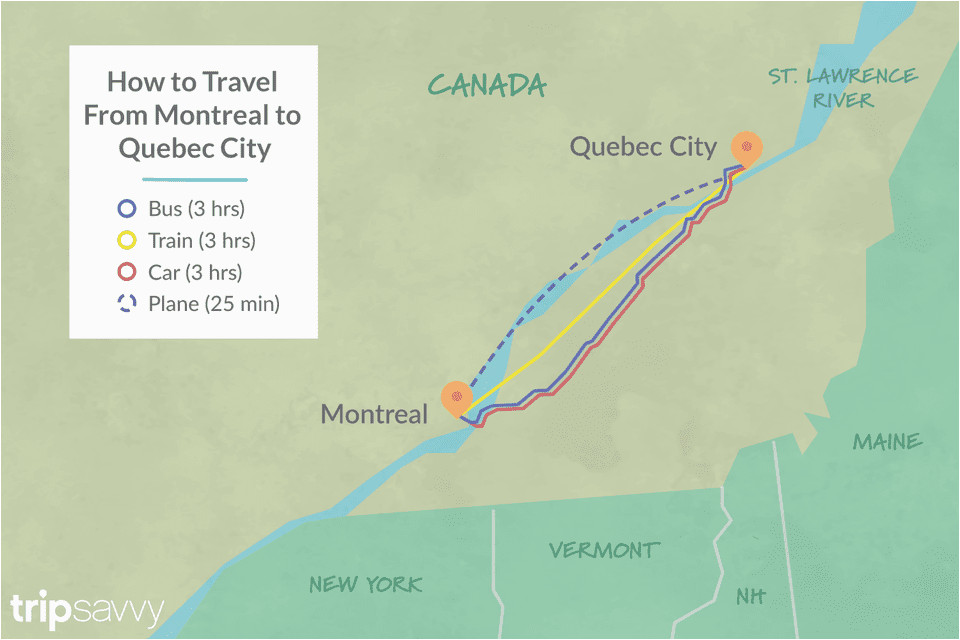 options for getting from montreal to quebec city