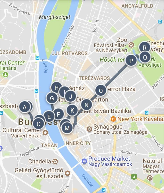 best of budapest hungary sightseeing walking tour map and