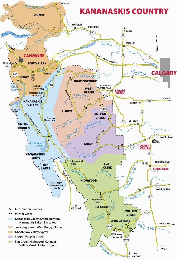 kananaskis country map kananaskis valley pinterest