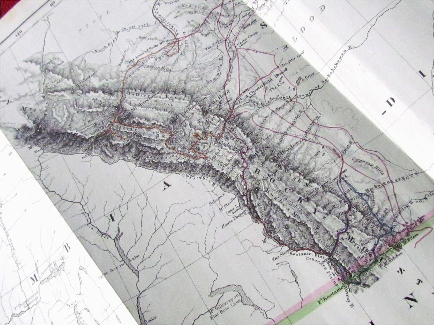 rare antique map the palliser expedition 1857 58