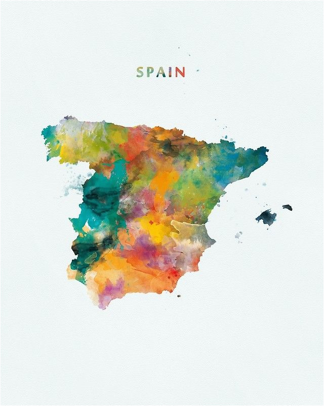 spain photographic print in 2019 map arts watercolor map art