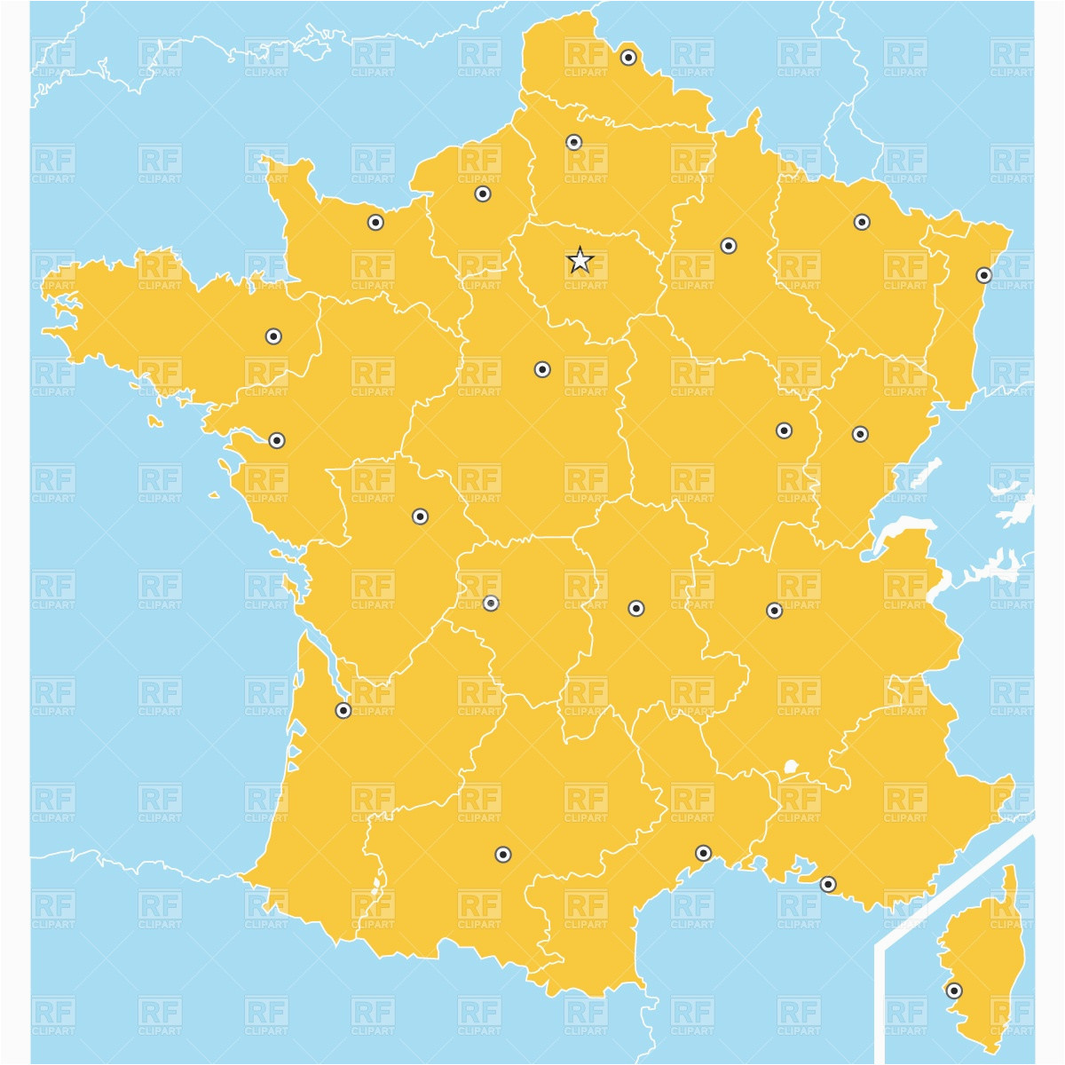map of regions of france stock vector image