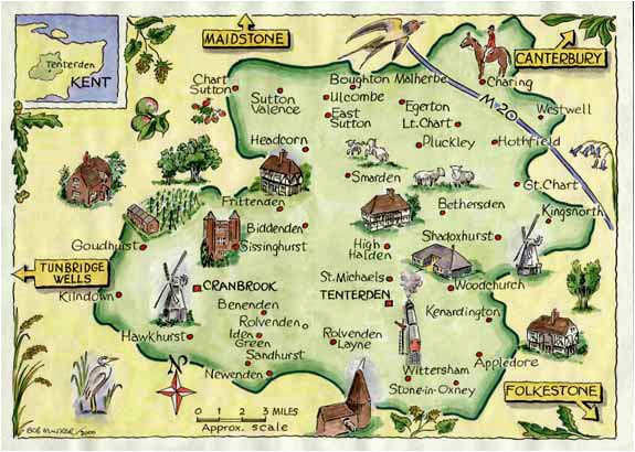 weald of kent family heritage village map website link map art