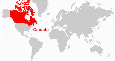 canada map and satellite image