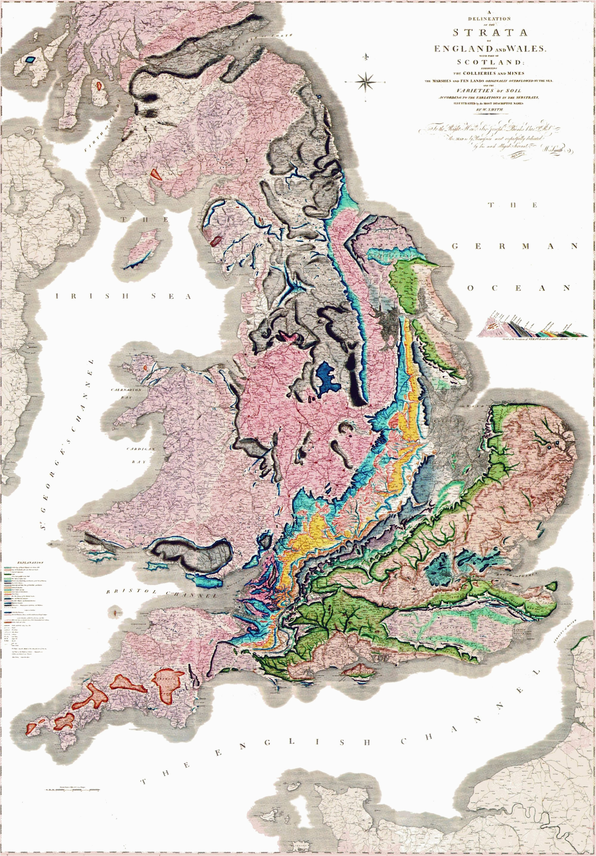 geological map of britain by william smith 1815 attractive