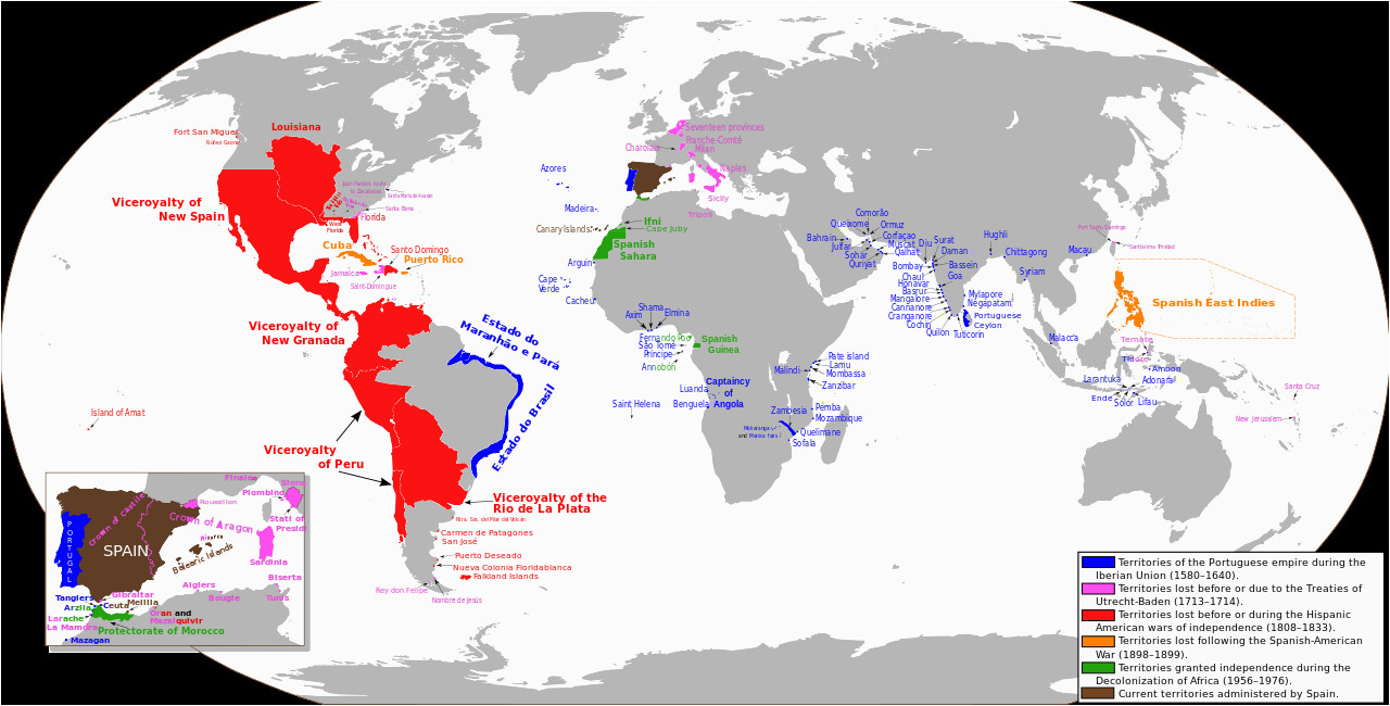 spanish empire anachronous maps map portuguese empire