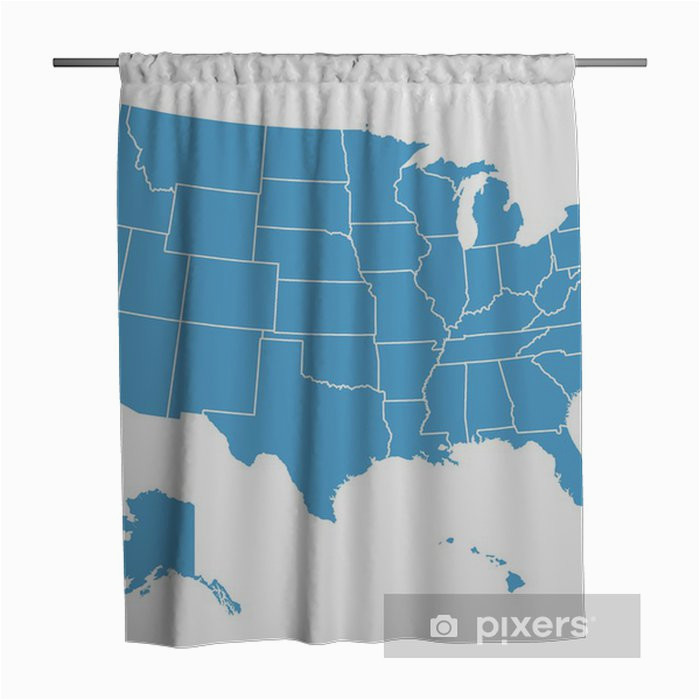 united states vector map shower curtain