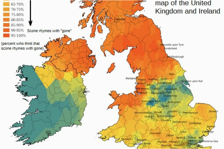 a new map reveals how different counties across ireland pronounce scone