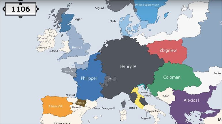 animation presents the rulers of europe every year since 400